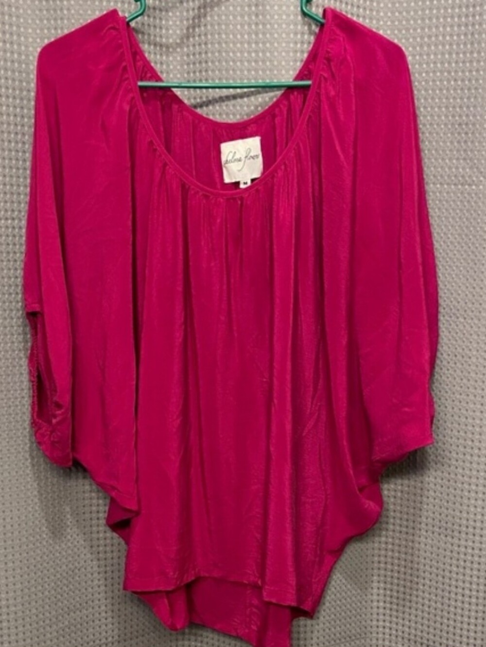 100% Silk Dolman Tunic Top — Hot Pink by Chelsea Flower